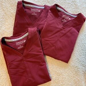 Fabletics Burgundy Scrub Tops